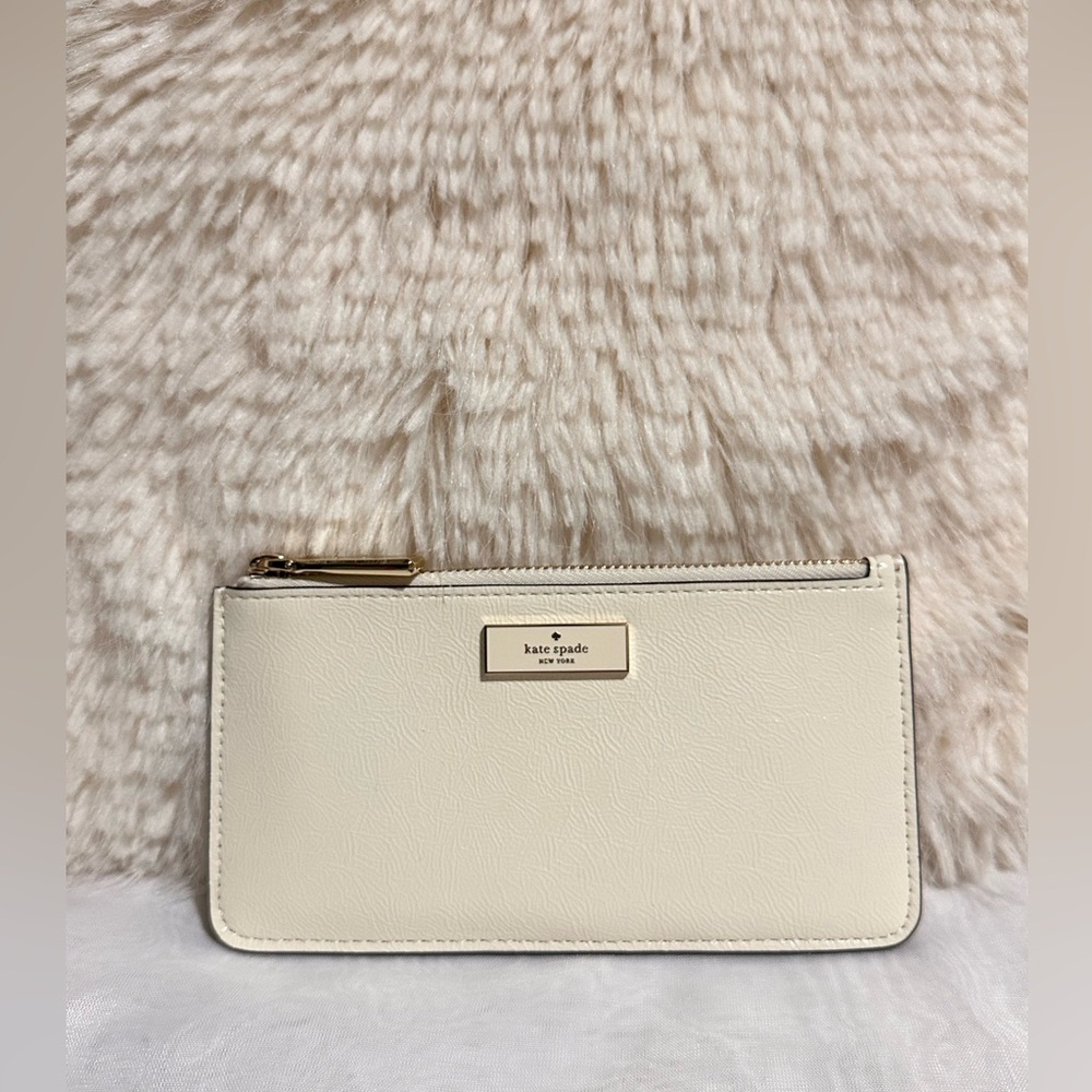 Kate Spade Bridget crinkle patent large slim card holes